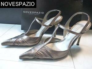 2.5 ten thousand *NOVESPAZIO Novesrazio * gray series pearl processing original leather pumps 23
