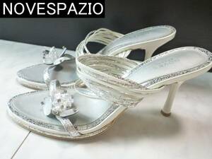 25 000 ★ Novespazio Nobes Page ★ Silver x White Bijou Mule 23.5