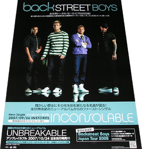 バックストリート・ボーイズ アンブレイカブル CD告知ポスター 非売品●未使用 Backstreet Boys