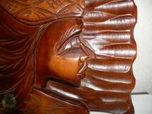 @@北海道　お土産品　木彫り　木工　手彫り　アイヌ　彫刻　壁掛け　置物　古民具　_画像2