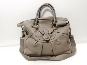 tof& load Stone :TOFF&LOADSTONE! beige leather. out .. shoulder attaching bag * defect have 