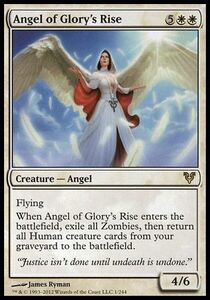 え白 栄光の目覚めの天使 1枚（4枚在庫s 英 良品 AVR）/Angel of Glory's Rise（MTG /アヴァシンの帰還/Avacyn Restored/）