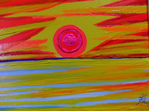 ≪Komikyo≫TOMOYUKI･Tomoyuki, Mer et Soleil, peinture à l'huile, F6 n° : 40, 9×31, 8 cm, Peinture à l'huile unique en son genre, Peinture à l'huile neuve de haute qualité avec cadre, Signé à la main et authenticité garantie, peinture, peinture à l'huile, Nature, Peinture de paysage