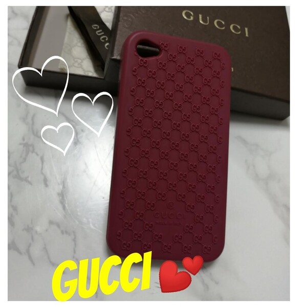 ☆♪2日間限定大赤字大特価♪【新品同様】正規品GUCCIグッチ★iPhone4/4S シリコンカバー ソフトケース ※翌日発送可