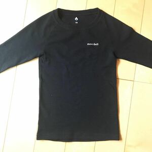 モンベル ジオライン M.W. ラウンドネックシャツ キッズ 120サイズ/ブラック