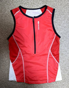 no_012 SUGOIsgoi lady's for women cycling wear bicycle road bike Ran touring * S/P red tank top half Zip 