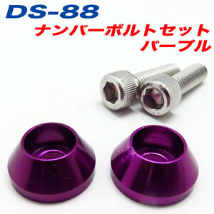 ナンバーボルト ナンバープレートボルト 車 パープル PURPLE 2個入 アルファ DS-88