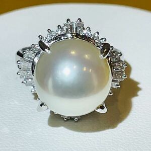 *Pt900 pearl 12.25 millimeter & diamond attaching ring judgement document *