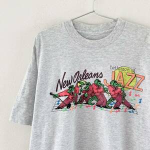 90's ワニキャラ JAZZ Tシャツ ビンテージ ジャズ ファニー パロディー