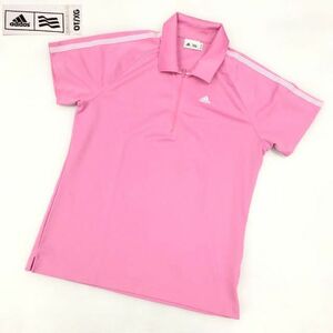 adidas GOLF アディダス ゴルフ スポーツウェア ゴルフウェア 半袖シャツ ハーフジップ レディース サイズO ピンク テーラーメイドゴルフ