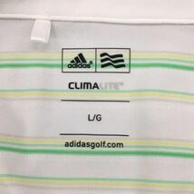 adidas GOLF CLIMALITE アディダス ゴルフ スポーツウェア ゴルフウェア 半袖ポロシャツ ストレッチ ボーダー 吸汗速乾 レディース サイズL_画像5