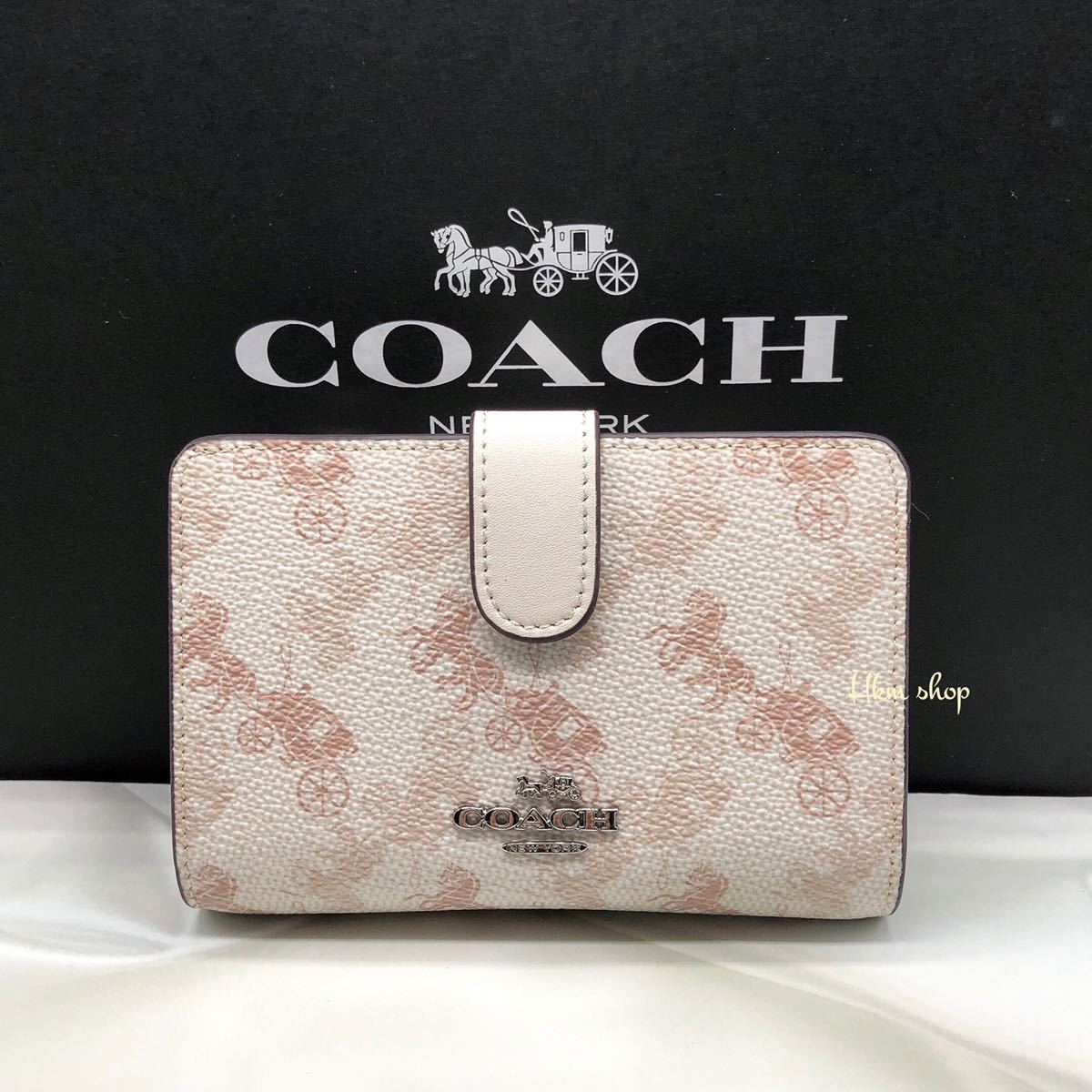 信託 COACH パフォレイテッド シグネチャー二つ折り財布 ミッドナイト