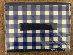 ストレージボックス 収納　ブルー　チェック柄 サイズ:約W230×H170×D140mm　底板有 材質:不織布(ポリプロピレン)・紙 1点 送料無料