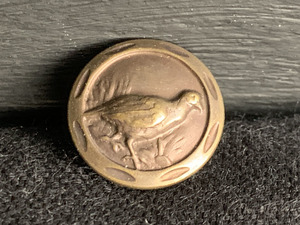 デッドストック 未使用 フランス 1900-30s 鳩 鳥 ボタン 真鍮 φ16mm ハンティング ジャケット ジビエ 焚き火 メタル アンティーク