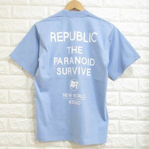 【REPUBLIC&CO】未使用！◆リパブリック/バックプリント Tシャツ(水色)◆S