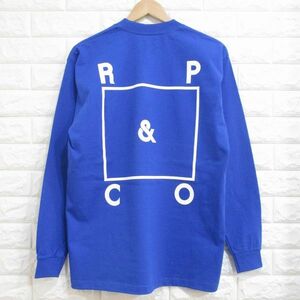 【REPUBLIC&CO】未使用！◆リパブリック/バックプリント 長袖Tシャツ ロンT(青)◆Lサイズ　@ZA