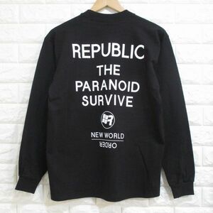 【REPUBLIC&CO】未使用！◆リパブリック/バックプリント 長袖Tシャツ ロンT(黒)◆S　@ZA