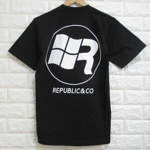 【REPUBLIC&CO】未使用！◆リパブリック/バックプリント Tシャツ(黒)◆S