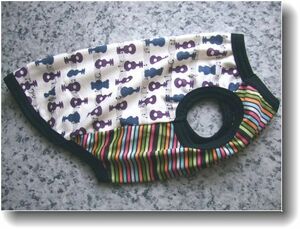  dog clothes X11-M#M size # toy poodle etc. for small dog guitar . sound . pattern × border T-shirt * purple color series hand made 