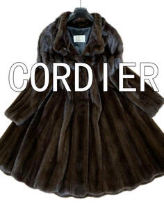 美品　裾周り280cm　CORDIER（コルディア）ミンクコート　Aラインロングコート　 極上短毛　高品質毛皮コート　ファー　柔らか艶々
