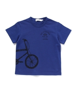 ラスト　新品　THE SHOP TK　自転車プリントTシャツ　ブルー　14(140cm)　定価1870円