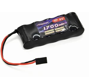 FCONEGY 1700mAh 6V 平型 ニッケル水素バッテリー RC 受信機用