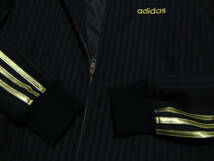 ☆adidas アディダス【未使用・好配色】 ウィンドブレーカー ジャケット パンツ セットアップ M 黒金 BLACK GOLD ストライプ ウール 新品_画像7