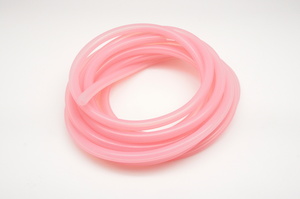 シリコン半透明ホース　耐熱・耐圧エアチューブ内径6ｍｍ　ピンク