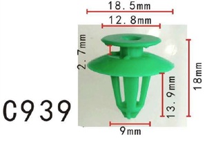 パネル (トリム) クリップ リベット　VW系　ドア用　PF-C939　10個