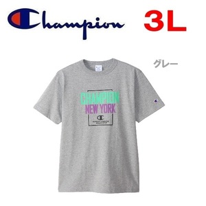 Champion チャンピオン レトログラフィックＴシャツ グレー 3L　C3-V311L　メンズ　大きいサイズ