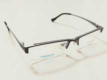 新品　i-D Tokyo メガネ　眼鏡　高級感　オシャレ　上品　ハーフリム　チタン　COL.5　ブラウン系_画像2