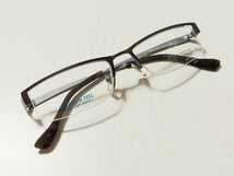 新品　i-D Tokyo メガネ　眼鏡　高級感　オシャレ　上品　ハーフリム　チタン　COL.5　ブラウン系_画像5