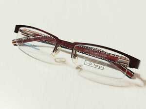 新品　i-D Tokyo メガネ　眼鏡　高級感　オシャレ　上品　ハーフリム　チタン　COL.368