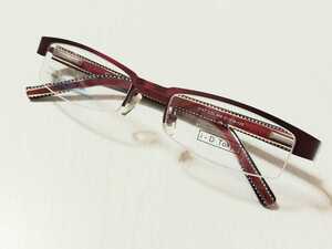 新品　i-D Tokyo メガネ　眼鏡　高級感　オシャレ　上品　ハーフリム　チタン　COL.368　バネ蝶番 赤