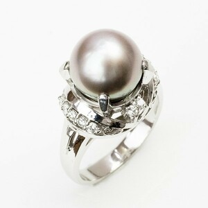 Pt900 Pearl Enaluling 0,18CT