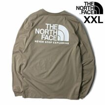 1円～!売切!【正規新品】THE NORTH FACE◆LONG SLEEVE THROWBACK TEE 長袖 Tシャツ ロンT US限定 男女兼用 登山(XXL)ベージュ 180902-18_画像1