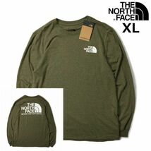 1円～!売切!【正規新品】THE NORTH FACE◆LONG SLEEVE THROWBACK TEE◆長袖 Tシャツ ロンT US限定 男女兼用 キャンプ 登山(XL)緑 180902-15_画像3