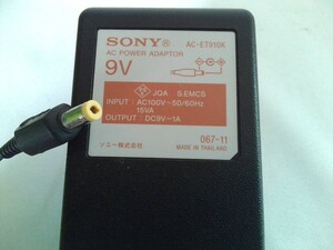 SONY 純正 ACアダプター AC-ET910K（DC9V 1A）★動作品