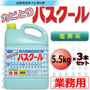 業務用 浴室用洗浄カビ取り剤 カビとりバスクール 5.5kg 3本セット 234035 カビ取り用洗剤 掃除用洗剤 浴槽 バス用品 除菌 泡 漂白 お風呂掃除