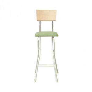 ルネセイコウ 日本製 折りたたみ椅子 フォールディング アッシュウッドチェア ハイ ナチュラル/グリーン AWC-64W