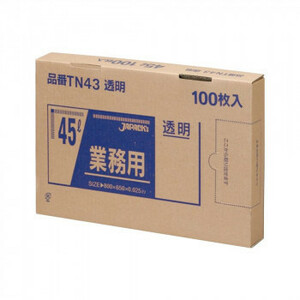 ジャパックス BOXシリーズポリ袋45L 透明 100枚×6箱 TN43