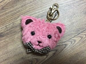 ◎新品　クマちゃん　ベア　携帯ストラップ　キーホルダーにも　濃いピンク