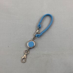 リールストラップ(ブルー)No.03015-06 ハンドメイド ウォレットチェーン 本革