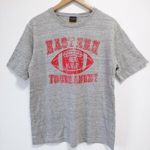 (^w^)b ラグマシーン 半袖 Tシャツ トップス グレー RAG MACHINE ロゴ 綿100% デイリー 普段着 カジュアル おしゃれ 古着 メンズ M