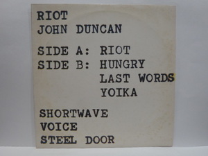 送料無料　JOHN DUNCAN　RIOT　HUNGRY LAST WORDS YOIKA　ジョン・ダンカン ノイズ アヴァンギャルド