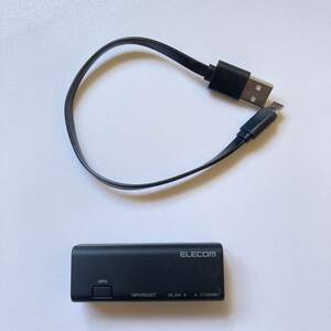 【ELECOM エレコム WiFiルーター 無線LAN ポータブル 300Mbps USBケーブル付属 WRH-300BK3-S】