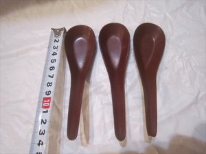 昭和レトロ■プラスチック レンゲ 3本 れんげ　茶色　ブラウン　長さ約14センチ