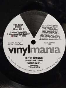 WITHDRAWL Featuring VIOLA SYKES - IN THE MORNING【12inch】US盤