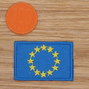 【Ｍサイズ】アイロンワッペン NO.949 ＥＵ旗国旗 欧州連合 European Union 国旗 ヨーロッパ アップリケ 【郵便定形】