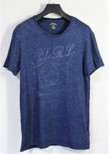 ◆POLO RALPH LAUREN ポロ ラルフローレン◆#0414158 半袖 プリントＴシャツ 藍色 :M